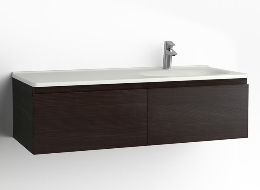 Tvättställsskåp Flow 1200 Brun ek med 2 lådor Vedum