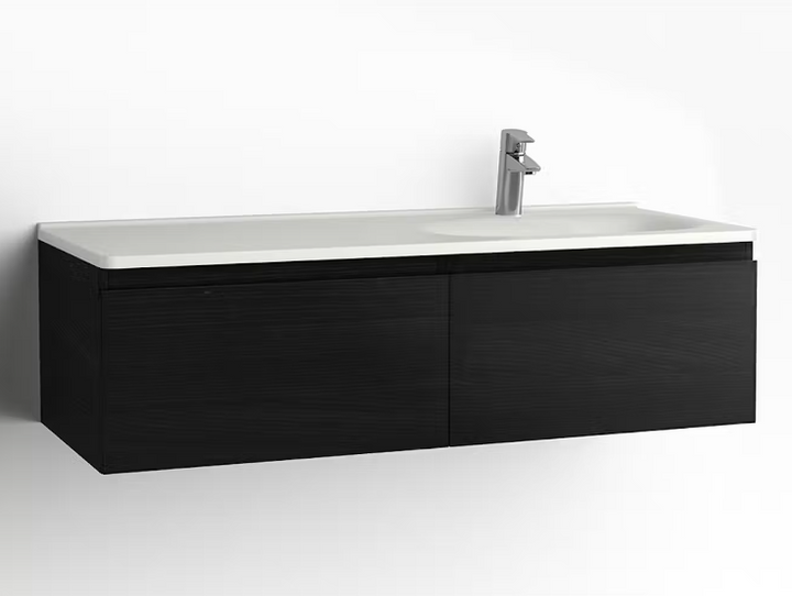 Tvättställsskåp Flow 1200 Svart Ask med 2 lådor Vedum