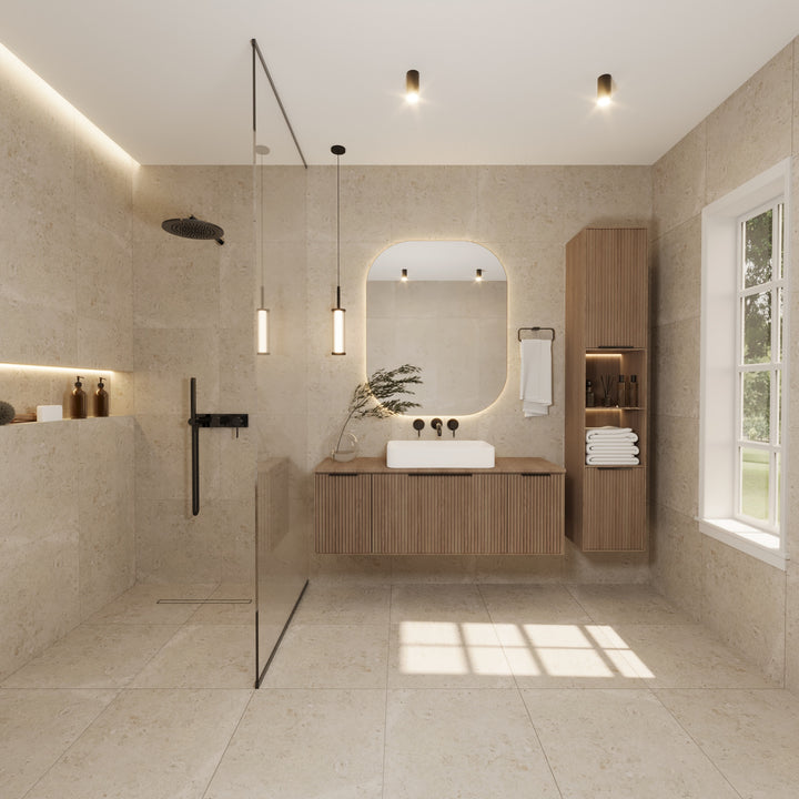 Kalksten Klinker Beige Matt Rect. 60x60 CM Klinker - KakelExpress