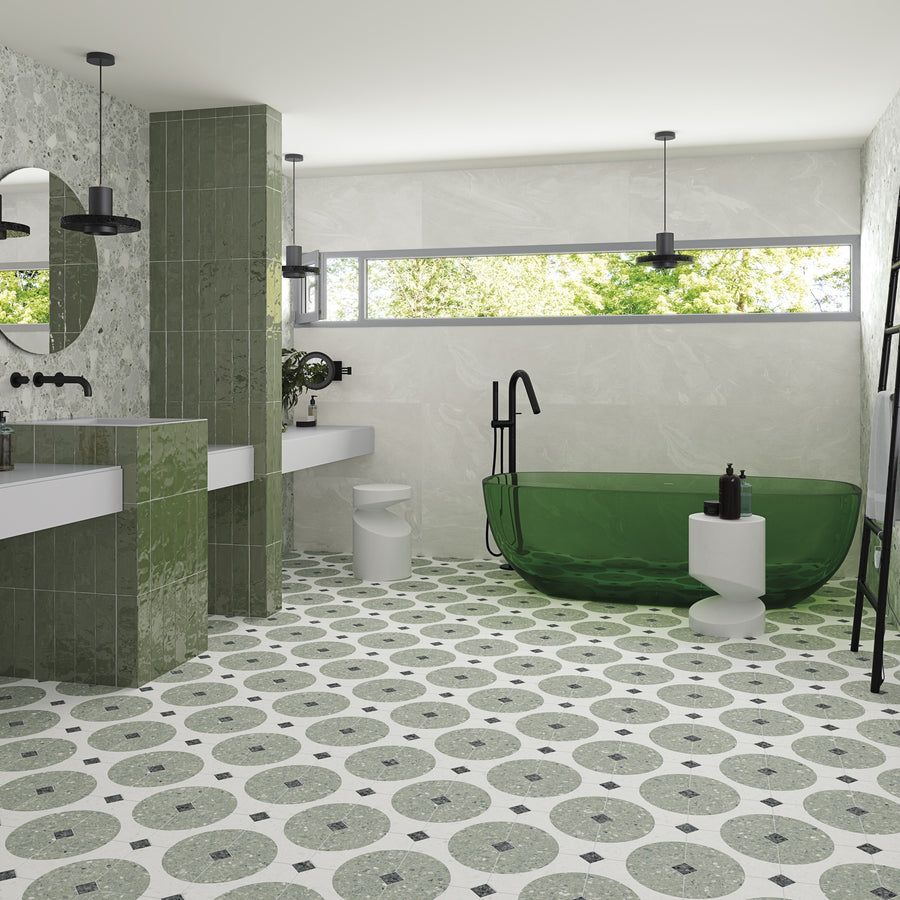 Octogono Valeta Verde 20x20 CM Klinker - KakelExpress