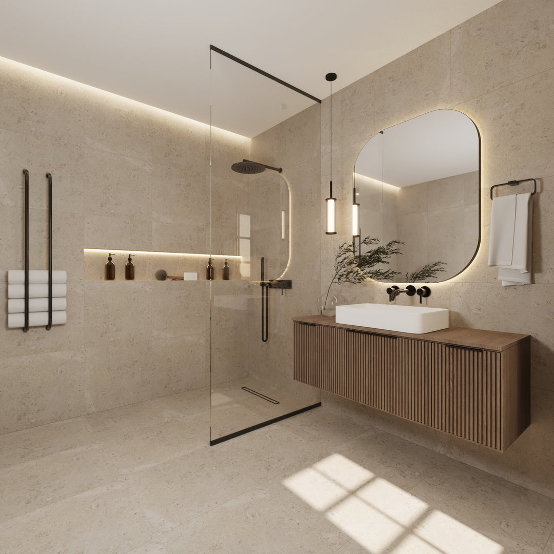 Kalksten Klinker Beige Matt Rect. 60x60 CM Klinker - KakelExpress