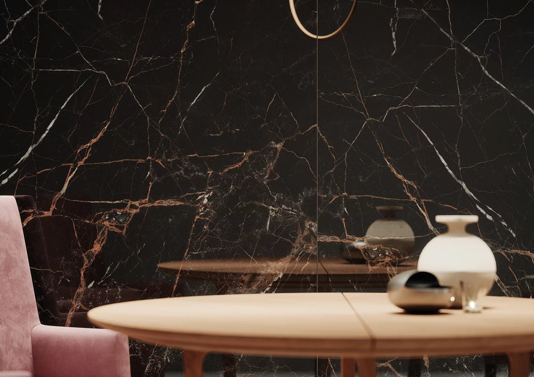 Midnight Marble Black Rect. 60x60 CM Klinker - KakelExpress