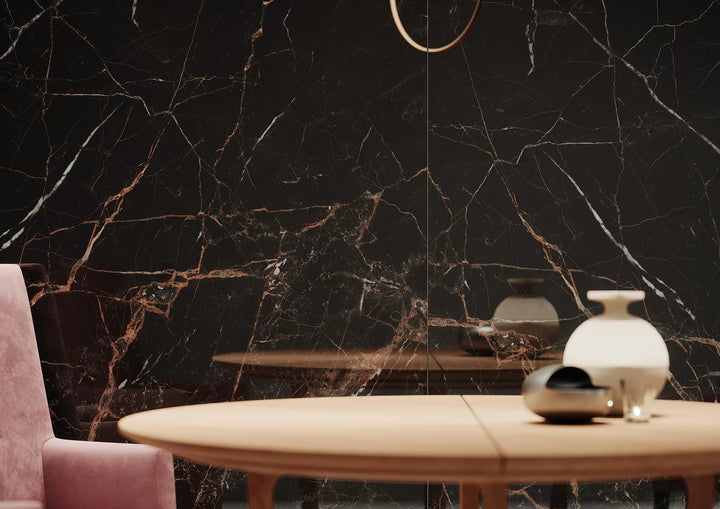 Midnight Marble Black Rect. 60x60 CM Klinker - KakelExpress