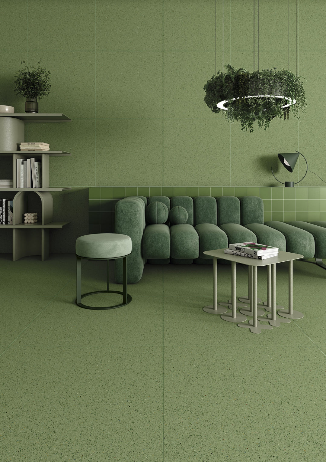 Micra Terrazzo Green Matt Rect. 60x60 CM Klinker - KakelExpress