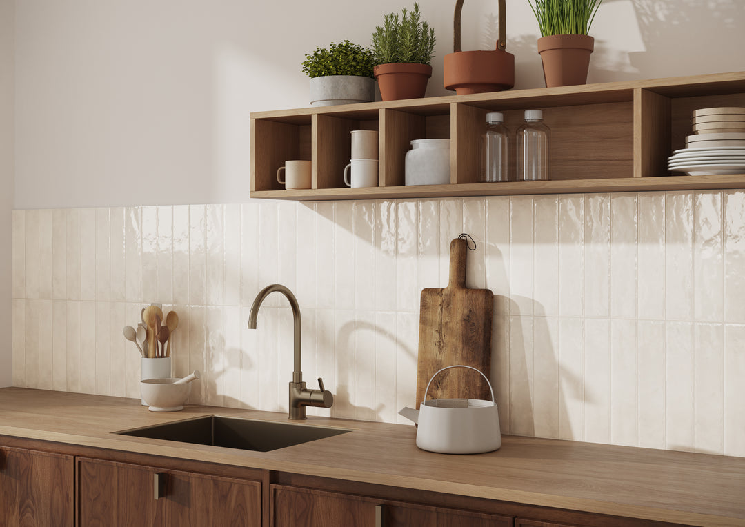 Monaco White Mix 6.5x30 CM Kakel - KakelExpress