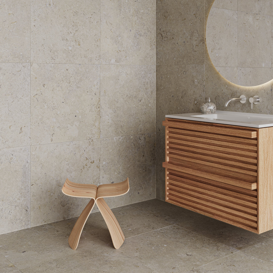 Kalksten Klinker Beige Matt Rect. 60x60 CM Klinker