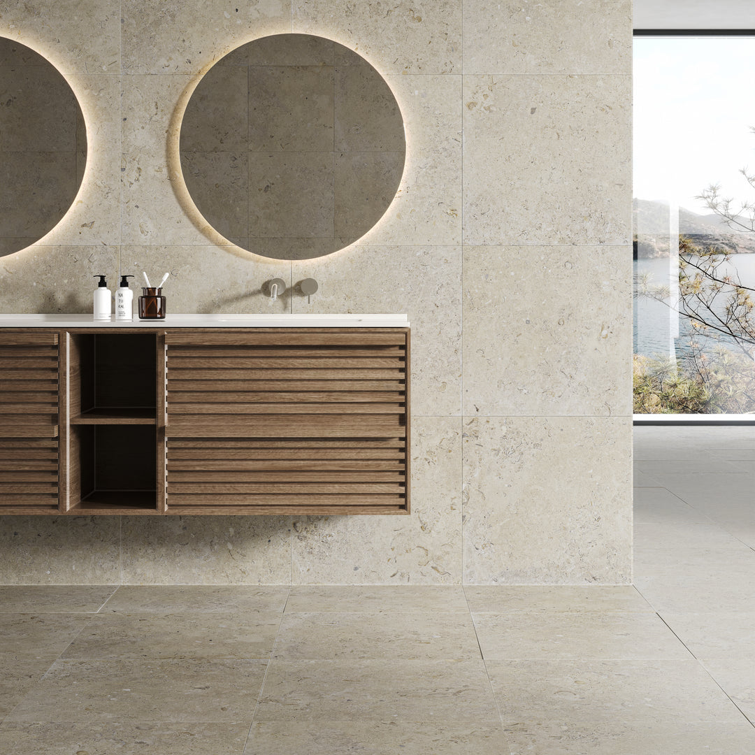 Kalksten Klinker Beige Matt Rect. 60x60 CM Klinker