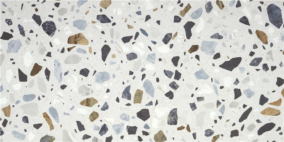 Terrazzo Stone White Matt Rect. 60X120 CM Klinker - KakelExpress