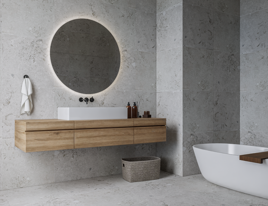 Aspö Kalk Grå Matt Rect. 60x60 CM Klinker - KakelExpress