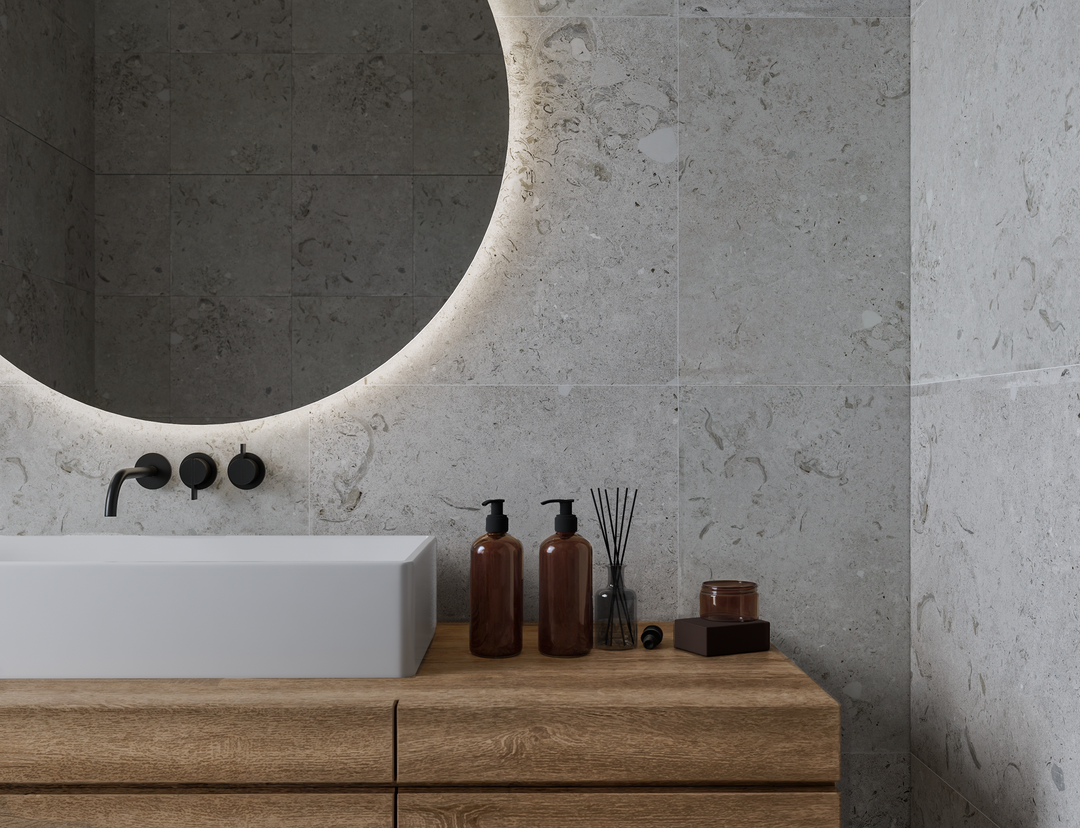 Aspö Kalk Grå Matt Rect. 60x60 CM Klinker - KakelExpress