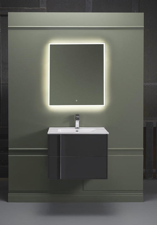 Tvättställsskåp Edge 600 Antracit med tvättställ On soft Hafa - KakelExpress