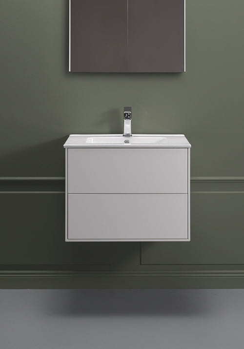 Tvättställsskåp Edge 600 Vit med tvättställ On soft Hafa - KakelExpress