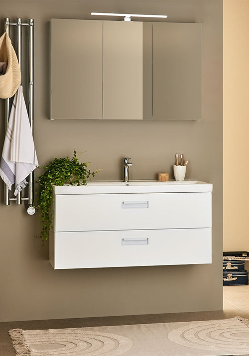 Tvättställsskåp Relounge Vit 1000 med tvättställ Noro - KakelExpress