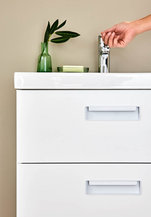 Tvättställsskåp Relounge Vit 600 med tvättställ Noro - KakelExpress