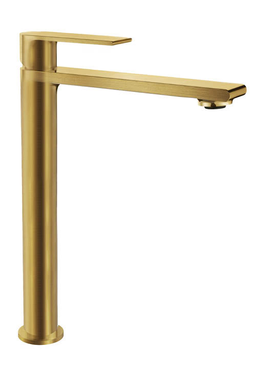 Tvättställsblandare Neo Hög Borstad Mässing Noro - KakelExpress