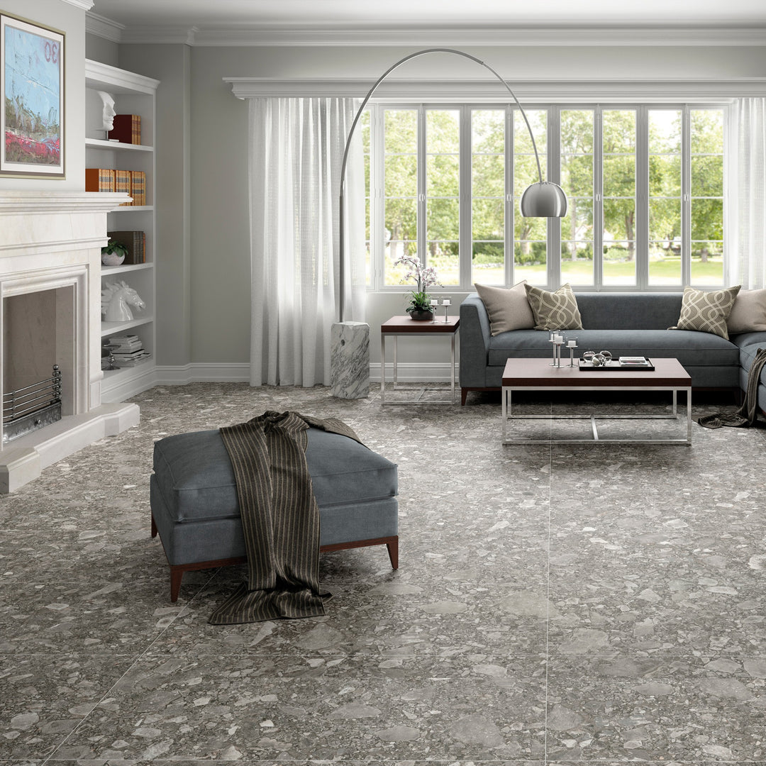 Flodsten Mörkgrå Matt 60x60 CM Klinker - KakelExpress