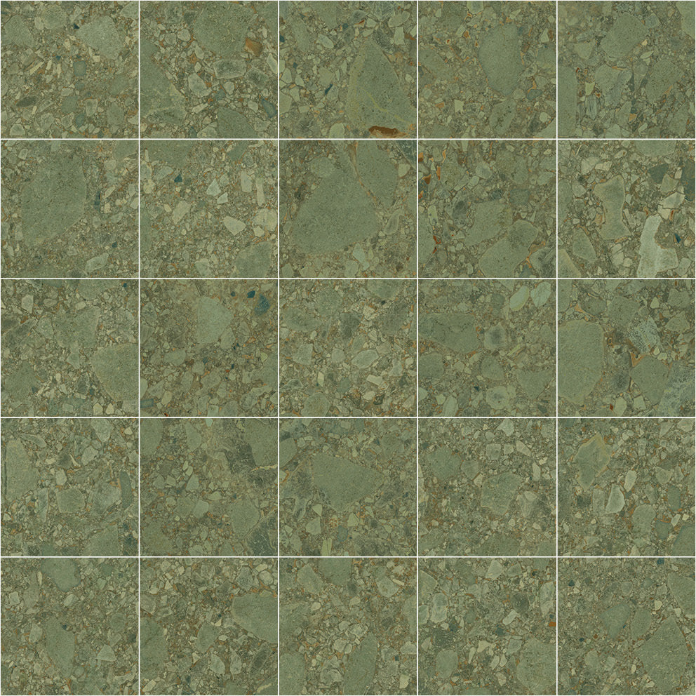 Color Green Terrazzo Matt Rect. 60x60 CM Klinker - KakelExpress