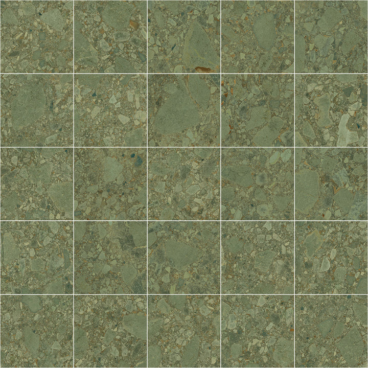Color Green Terrazzo Matt Rect. 60x60 CM Klinker - KakelExpress