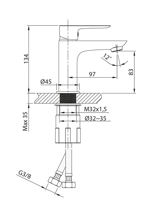 Tvättställsblandare GO Svart Hafa - KakelExpress