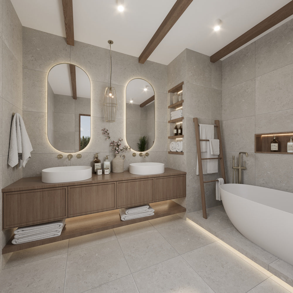 Kalksten Klinker Grå Matt Rect. 60x120 CM Klinker - KakelExpress