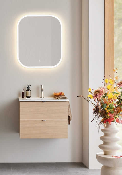 Tvättställsskåp GO 2 Lådor Ljus Ek 600 Hafa - KakelExpress