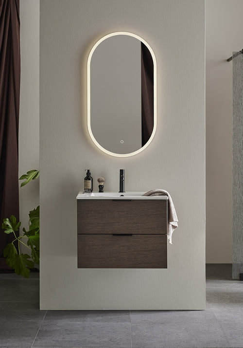 Tvättställsskåp GO 2 Lådor Mörk Ek 600 Hafa - KakelExpress