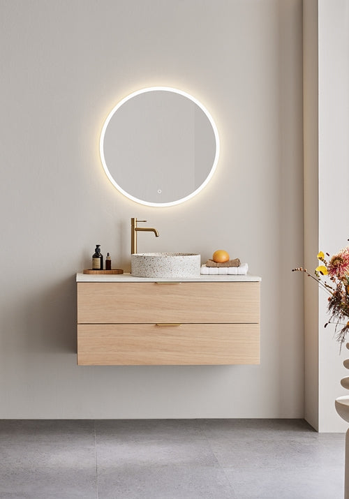 Tvättställsskåp GO 2 Lådor Ljus Ek 800 Hafa - KakelExpress