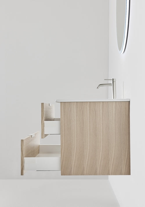 Tvättställsskåp GO 2 Lådor Ljus Ek 800 Hafa - KakelExpress