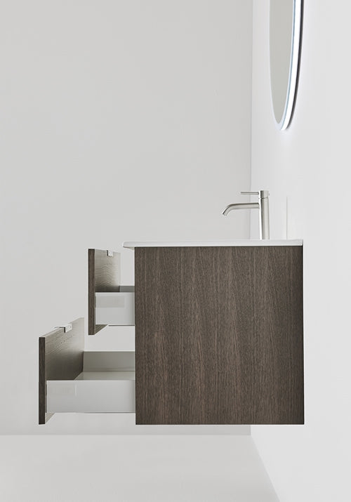 Tvättställsskåp GO 2 Lådor Mörk Ek 600 Hafa - KakelExpress