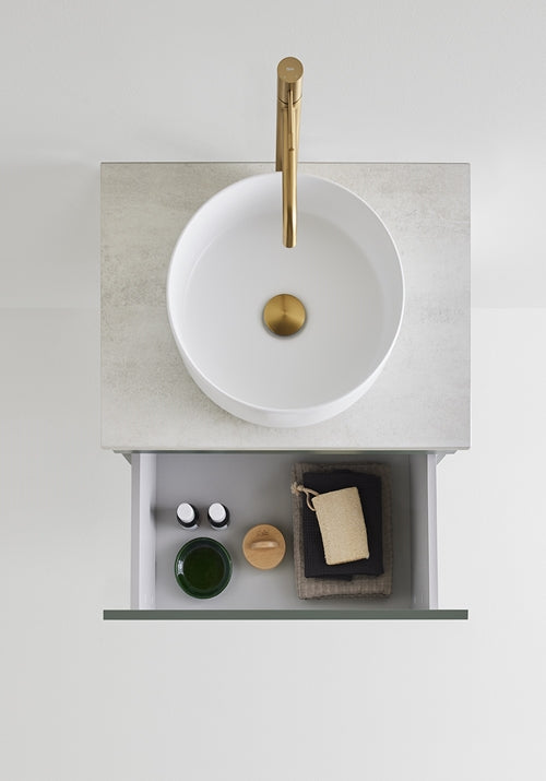 Tvättställsskåp Haze 600 Grön med bänksikva och handfat Hafa - KakelExpress