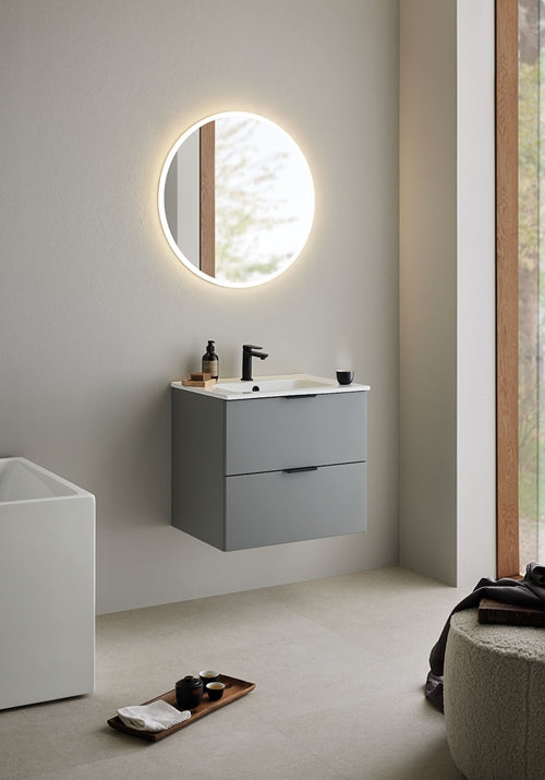 Tvättställsskåp Storm 600 Varm grå med tvättställ Hafa - KakelExpress