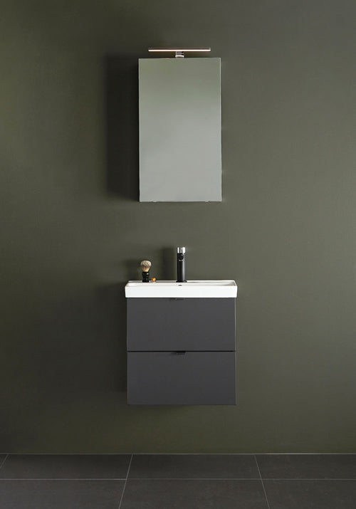 Tvättställsskåp Neat 550 Antracit lådor med tvättställ Hafa - KakelExpress