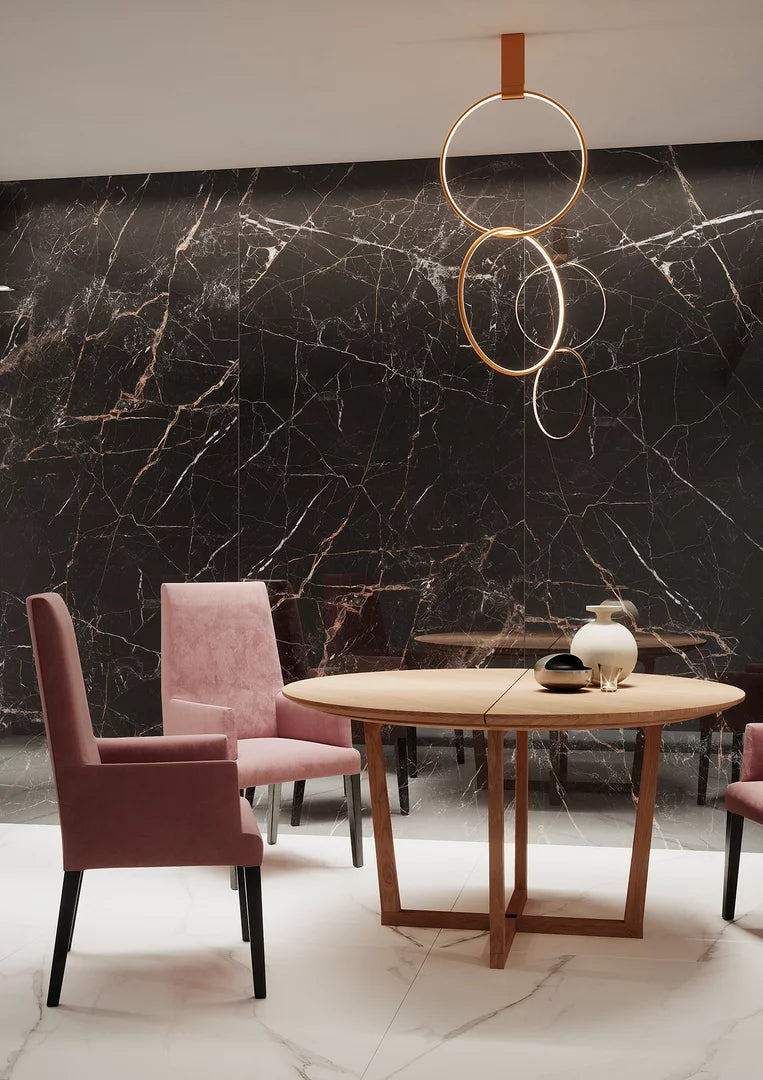 Midnight Marble Black Rect. 60x60 CM Klinker - KakelExpress