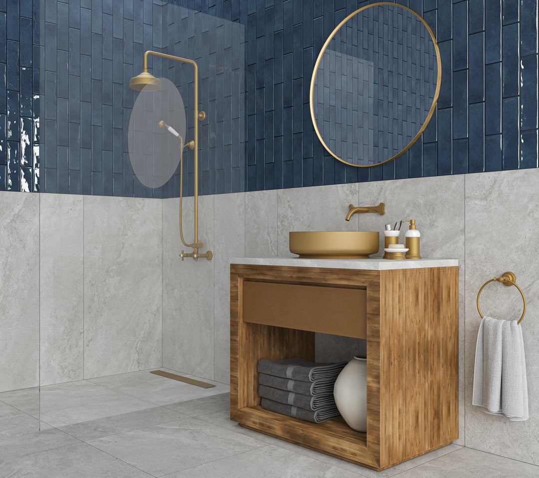 Palma Azul Oscuro 7x28 CM Kakel