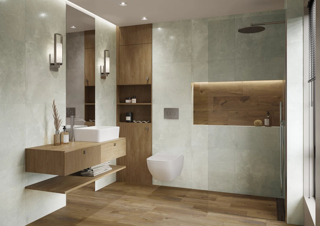 Ronda Marble Grey Rect. 60x60 CM Klinker - KakelExpress