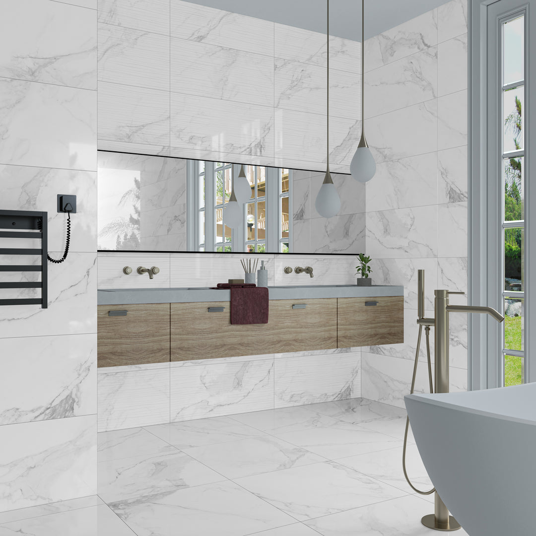 Royal Marble White Blank Rect. 60x60 CM Klinker - KakelExpress