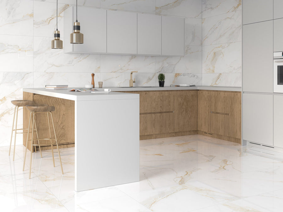 Royal Marble Gold Blank Rect. 60x60 CM Klinker - KakelExpress