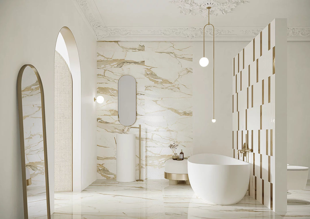 Sevilla Marble Gold Blank Rect. 60x60 CM Klinker - KakelExpress