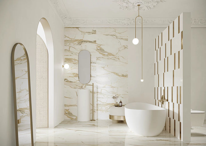 Sevilla Marble Gold Blank Rect. 60x60 CM Klinker - KakelExpress