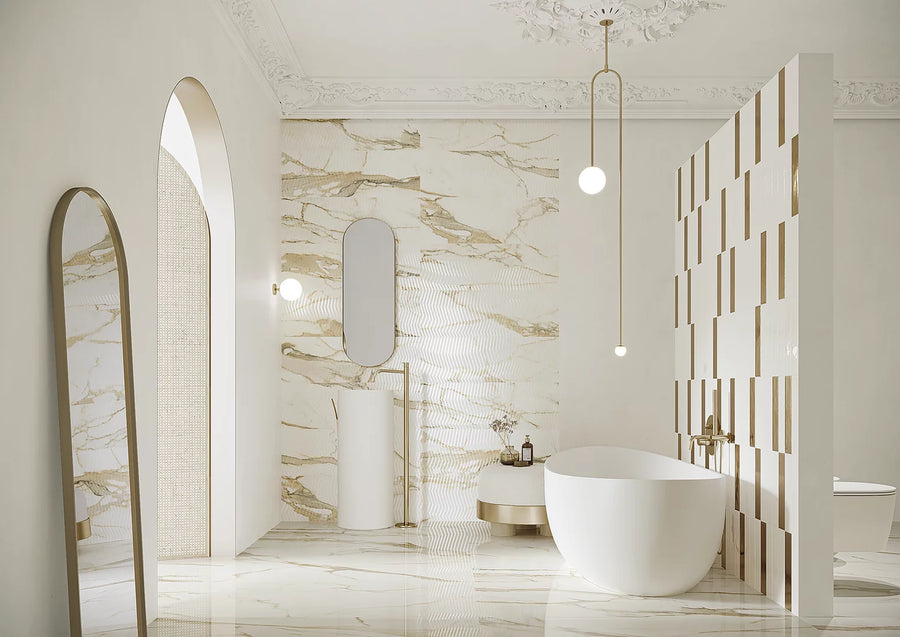 Sevilla Marble Gold Blank Rect. 60x60 CM Klinker - KakelExpress