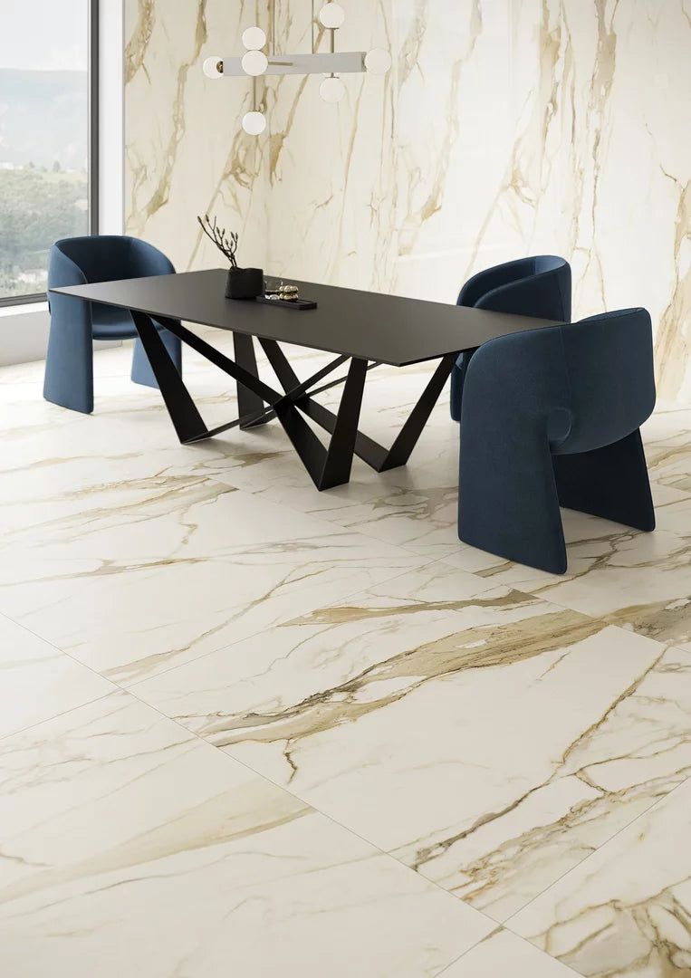 Sevilla Marble Gold Blank Rect. 60x60 CM Klinker - KakelExpress