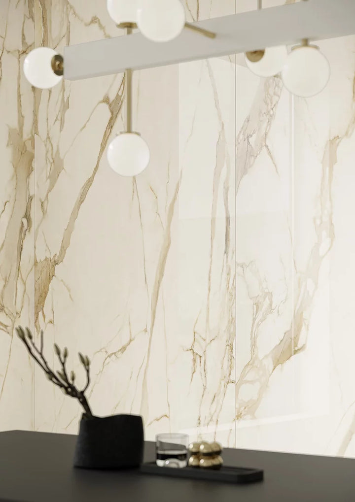 Sevilla Marble Gold Blank Rect. 60x60 CM Klinker - KakelExpress