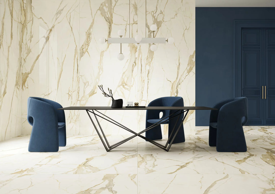 Sevilla Marble Gold Blank Rect. 60x60 CM Klinker - KakelExpress