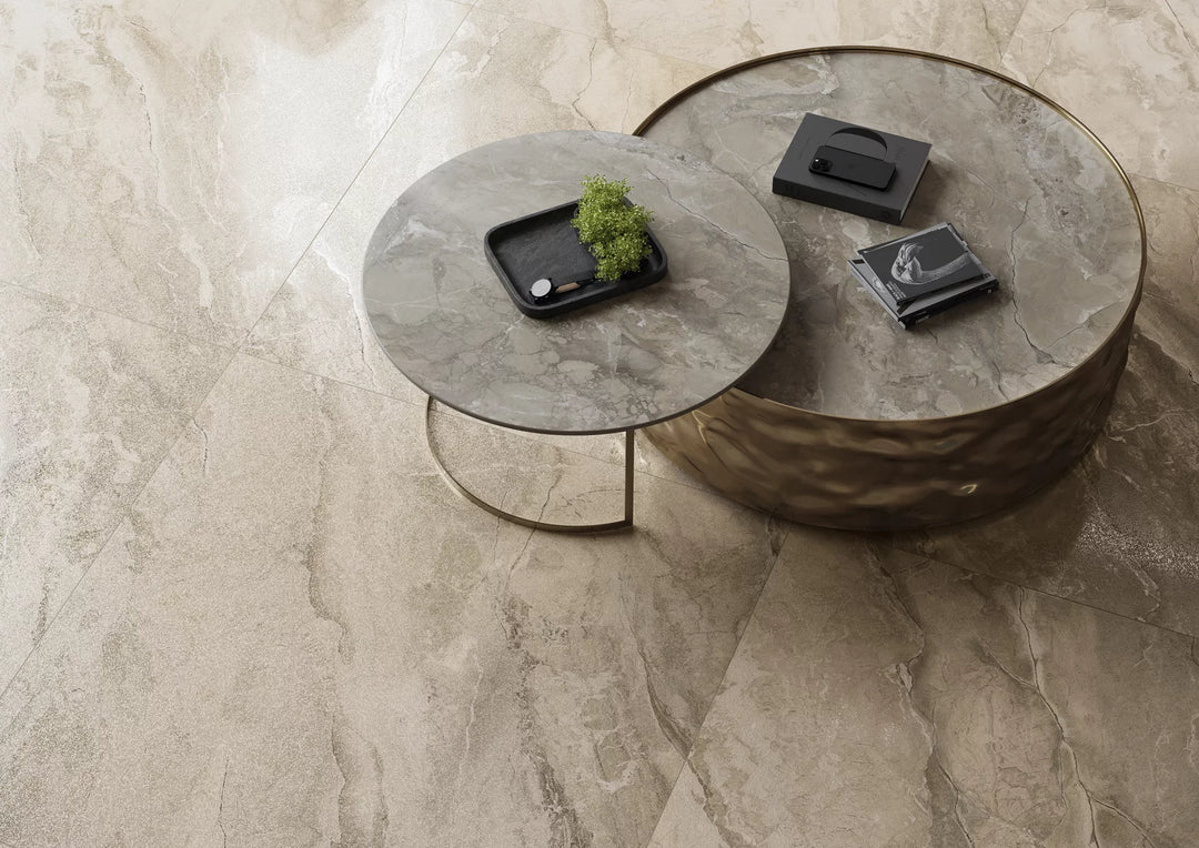 Madrid Marble Taupe Rect. 60x60 CM Klinker - KakelExpress