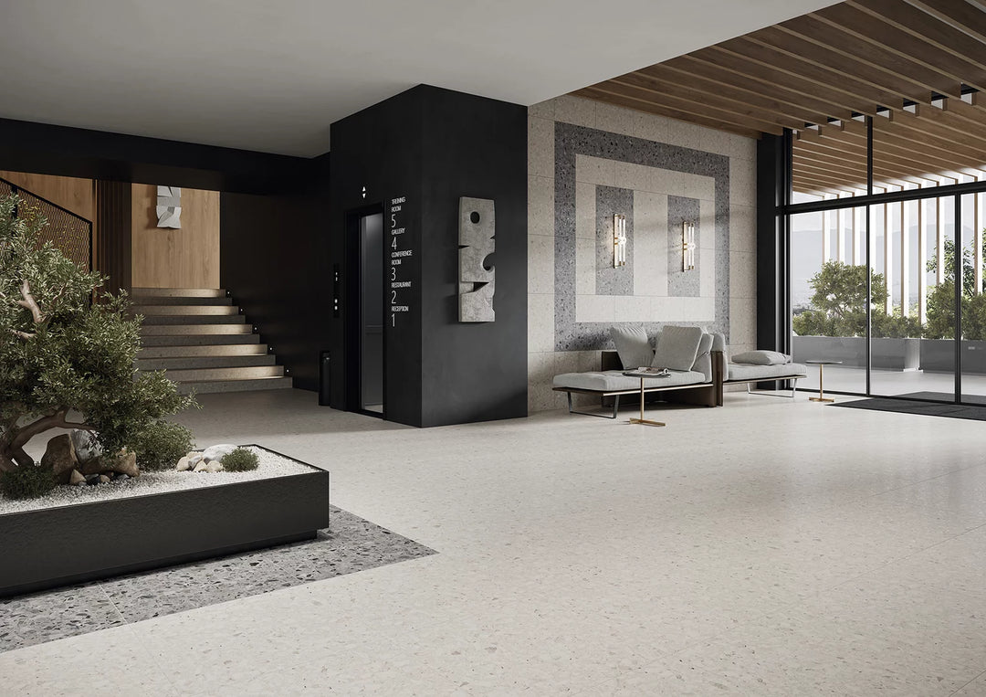 Terrazzo Grå Matt Rect. 60x60 CM Klinker - KakelExpress