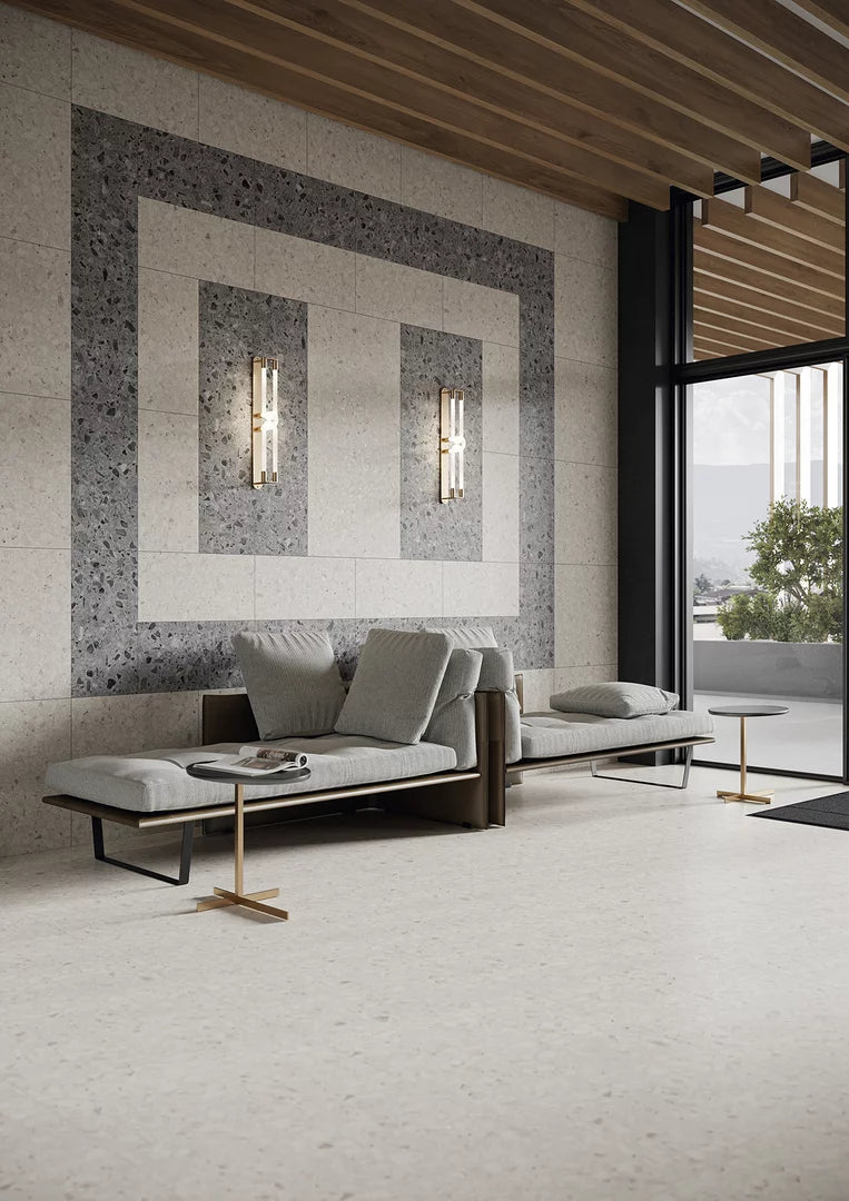 Terrazzo Grå Matt Rect. 60x60 CM Klinker - KakelExpress