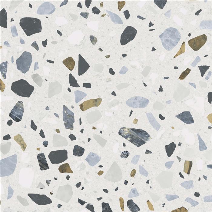 Terrazzo Stone White Matt Rect. 60x60 CM Klinker - KakelExpress