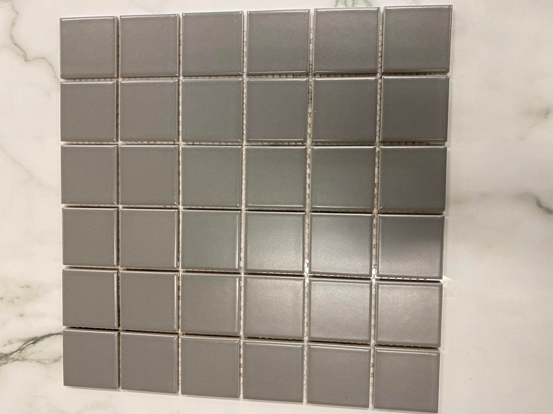 Rom Light Grey Matt 5x5 CM Mosaik - KakelExpress