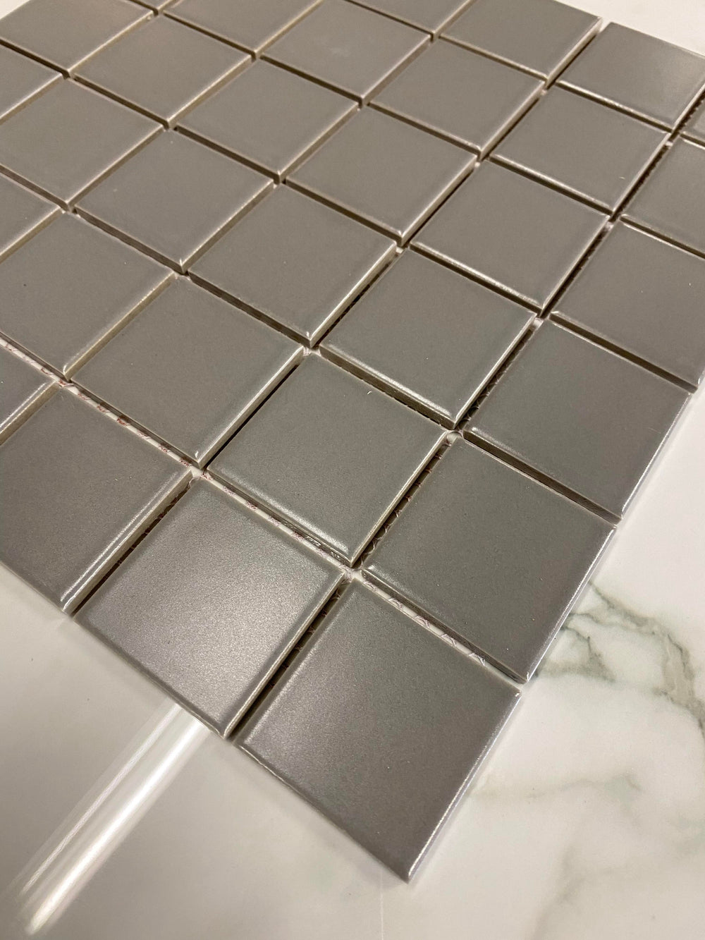 Rom Light Grey Matt 5x5 CM Mosaik - KakelExpress