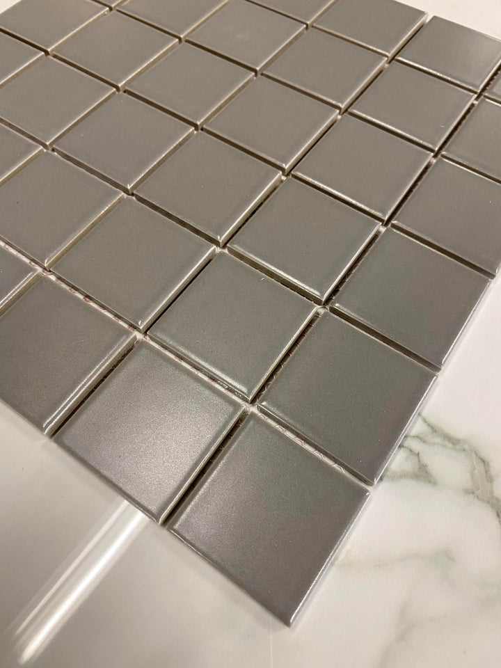 Rom Light Grey Matt 5x5 CM Mosaik - KakelExpress